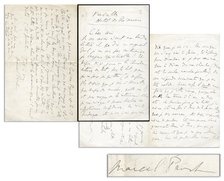 Marcel Proust Autograph Letter Signed -- ''...I had written you a tender letter, and one which, with a pride to which I am not accustomed, I believed to be witty!...''